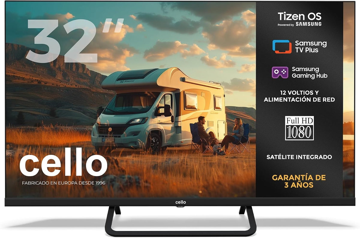 Smart TV CTRAV-32TZ, 12V, con iluminación LED, control inteligente, Cello