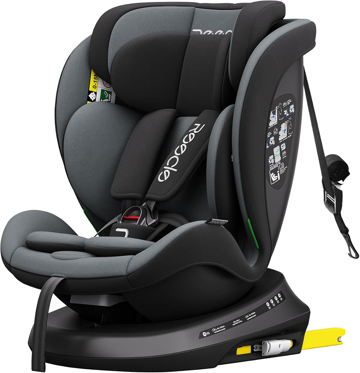silla, 150cm, Reecle, Reecle I-Size Silla de Coche Giratoria 360 con ISOFIX, 40-150cm