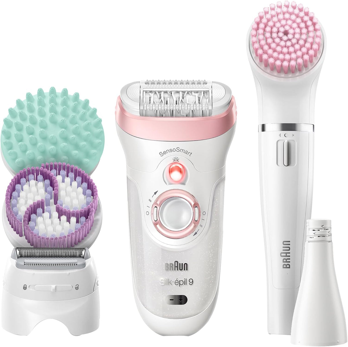 Braun Depiladoras, inalámbrico, blanco, Braun Silk-épil 9 Kit Depiladora Eléctrica Mujer, 9-995 Deluxe 9 en 1