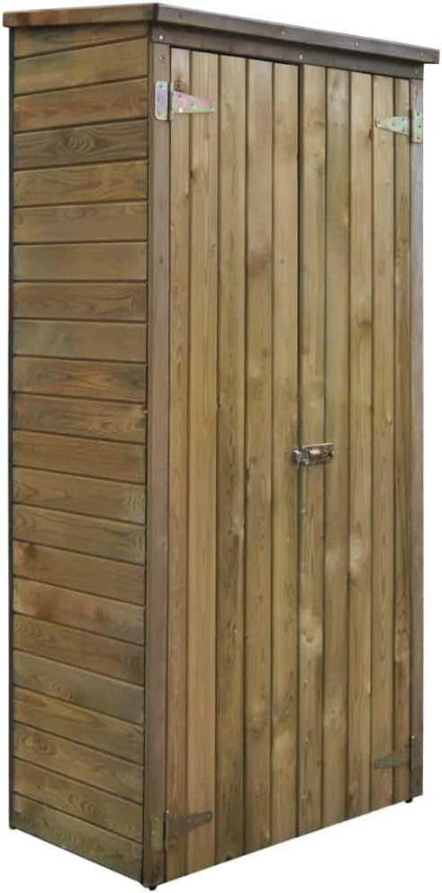 armario, 85 × 48 × 177cm, con estantes, madera, para el jardín, Tidyard, FSC Madera de Pino 85x48x177cm