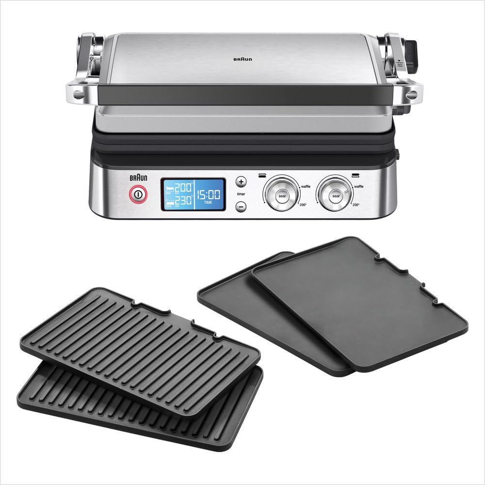 Braun placa de inducción, 37 × 23 cm, 2200W, para la cocina, Braun MultiGrill 9 CG 9043, Plancha Cocina Eléctrica con Función de Sellado