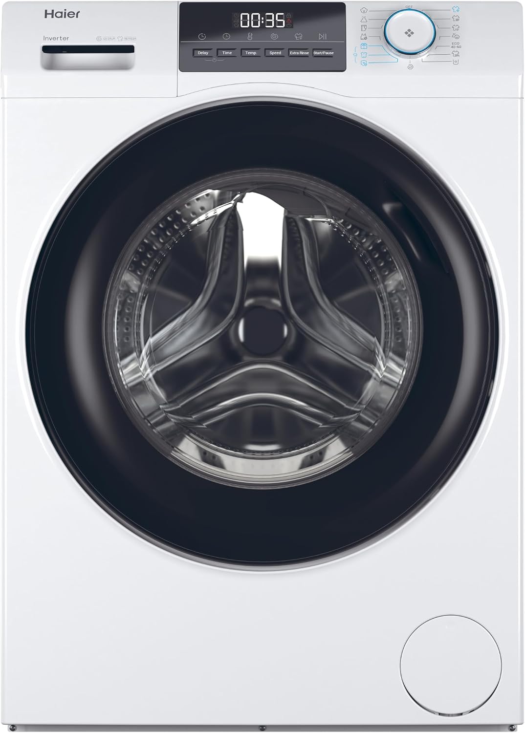 Haier HW100-BP14929A-S lavadora, 85 × 59,5 × 63,5 cm, blanco, Clase A-20%, 1400 RPM, 15 Programas