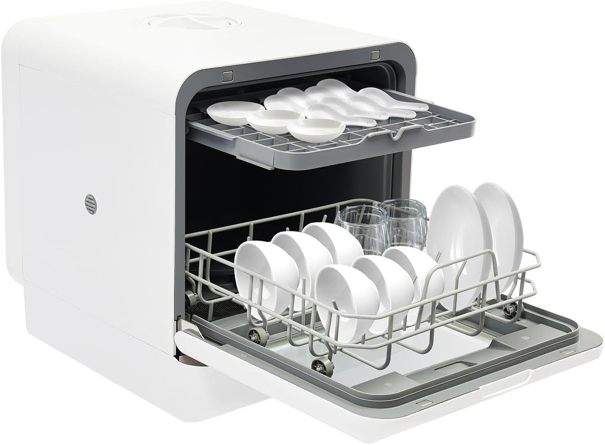 lavavajillas, blanco, TONFEION, Lavavajillas de Mesa para 4-6 Personas, Lavavajillas de Mesa Energéticamente Eficiente con 4 Programas