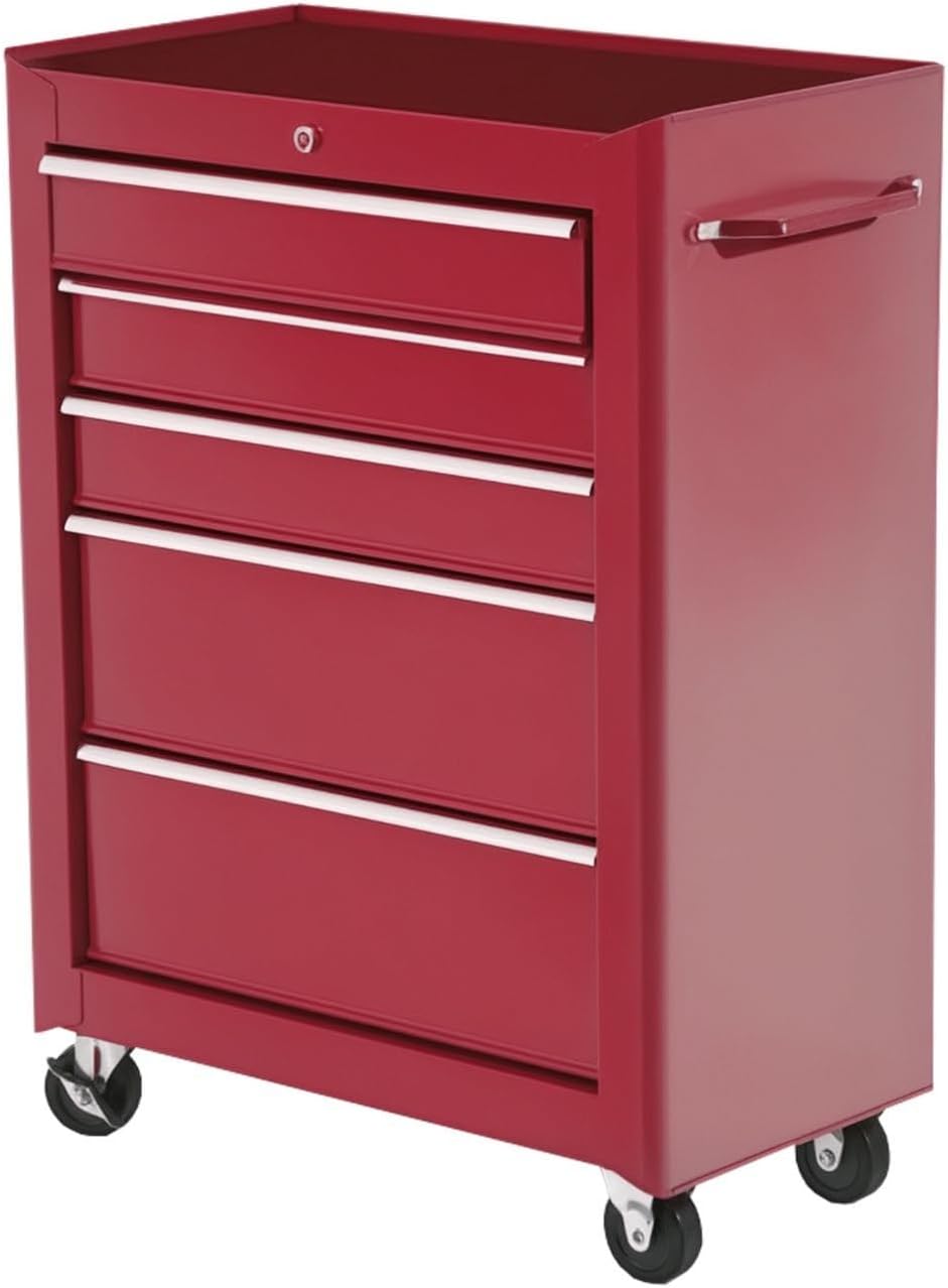 HOMCOM herramienta, 61,5 × 33 × 82,5 cm, con cajones, rojo