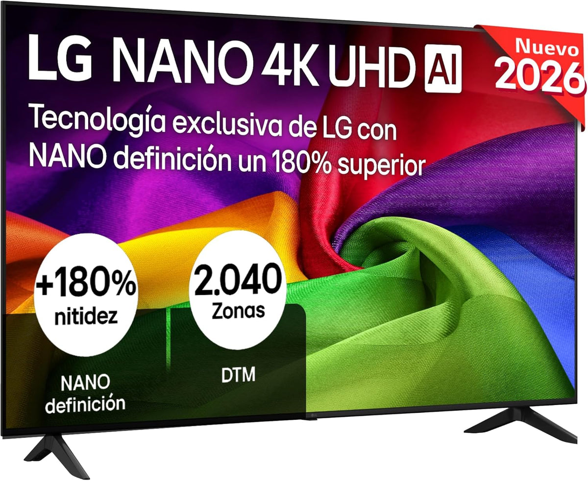 LG Smart TV, control inteligente, LG 55NU800B6LA - Smart TV Nano UHD AI 55' 4K Sin Reflejos 94%, 2026