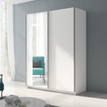 armario, 150 × 198 cm, con estantes, blanco, para el dormitorio, Home Collective, 150 x 198 cm