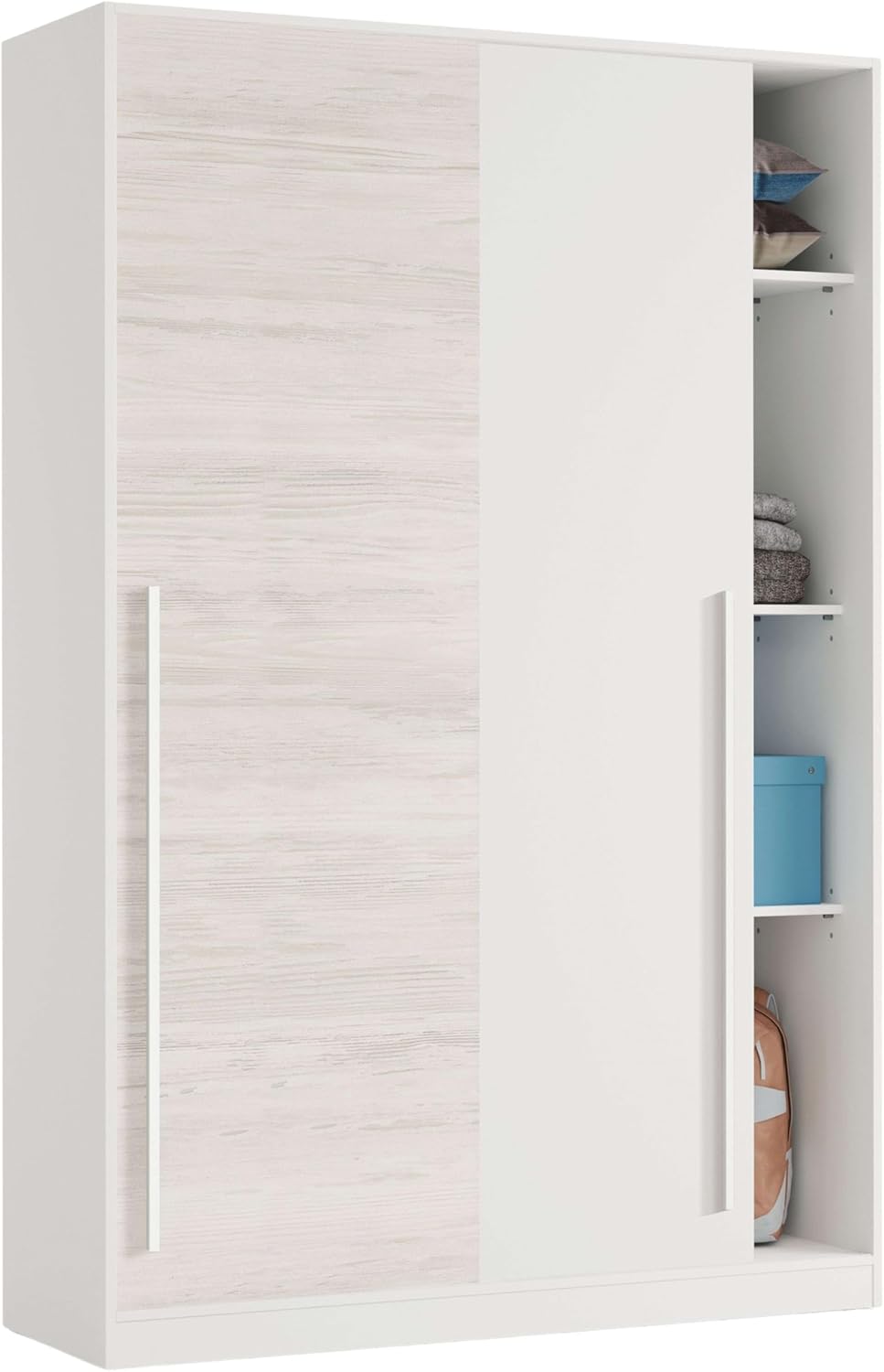 armario, 120 cm, blanco, Habitdesign, 200x120x50 (AltoxAnchoxFondo - en cm)