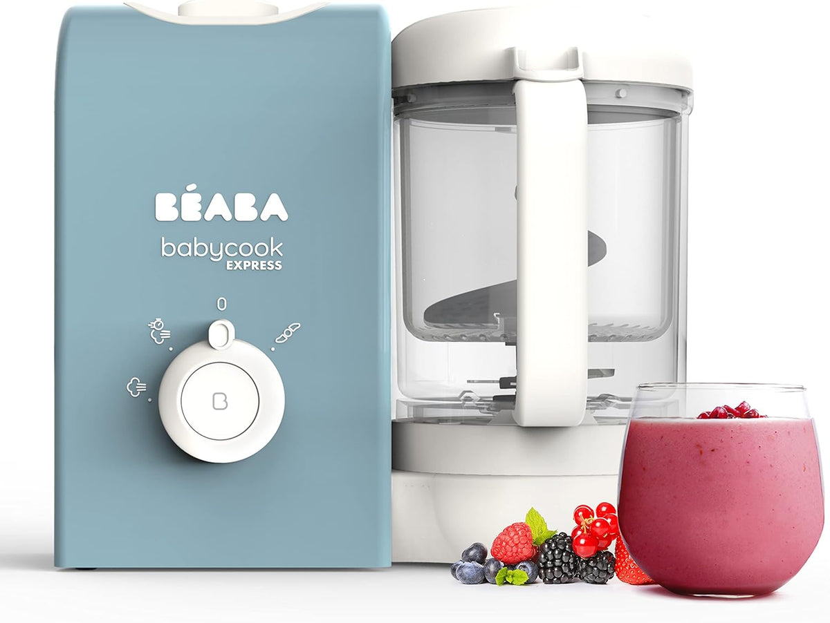 Robots de cocina, 250 ml, azul, para la cocina, Béaba, Robot de cocina infantil 4 en 1, Cocción exprés 15min, Capacidad 1 250 ml