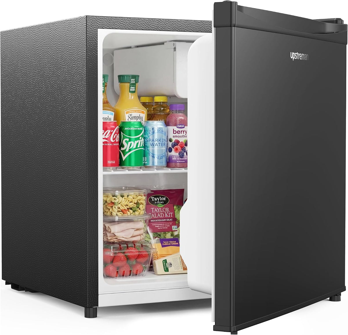 frigorífico C-8, 49 × 47,8 × 45 cm, 46L, 1°C, 8°C, regulable, negro, para la oficina, para el dormitorio, Upstreman