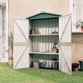 armario, 107,5 × 46 × 183cm, acero, metal, verde, para el jardín, Keketa, 5x46x183cm